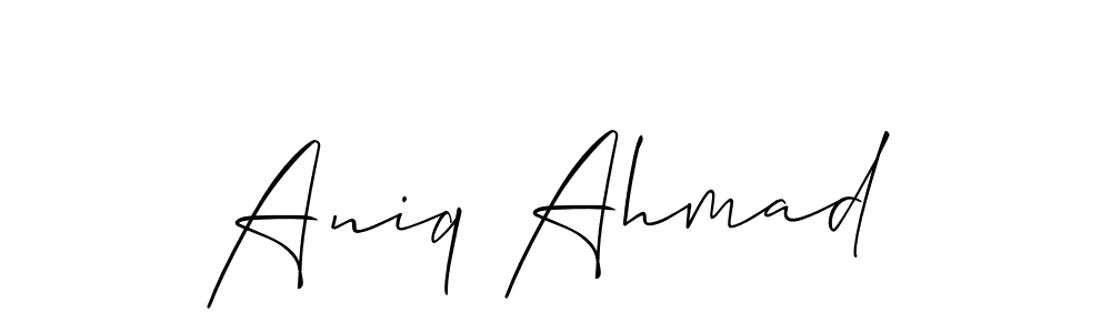 Make a short Aniq Ahmad signature style. Manage your documents anywhere anytime using Allison_Script. Create and add eSignatures, submit forms, share and send files easily. Aniq Ahmad signature style 2 images and pictures png