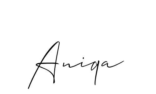 Also You can easily find your signature by using the search form. We will create Aniqa name handwritten signature images for you free of cost using Allison_Script sign style. Aniqa signature style 2 images and pictures png