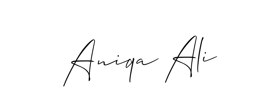 Design your own signature with our free online signature maker. With this signature software, you can create a handwritten (Allison_Script) signature for name Aniqa Ali. Aniqa Ali signature style 2 images and pictures png