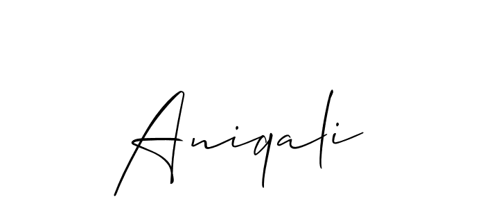 The best way (Allison_Script) to make a short signature is to pick only two or three words in your name. The name Aniqali include a total of six letters. For converting this name. Aniqali signature style 2 images and pictures png