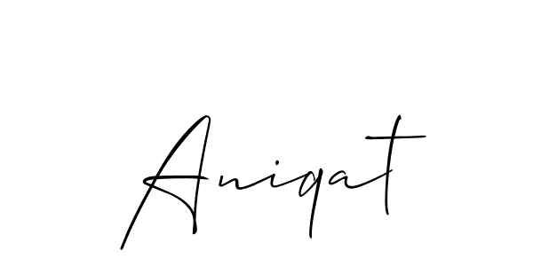 Allison_Script is a professional signature style that is perfect for those who want to add a touch of class to their signature. It is also a great choice for those who want to make their signature more unique. Get Aniqat name to fancy signature for free. Aniqat signature style 2 images and pictures png