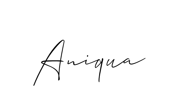 It looks lik you need a new signature style for name Aniqua. Design unique handwritten (Allison_Script) signature with our free signature maker in just a few clicks. Aniqua signature style 2 images and pictures png