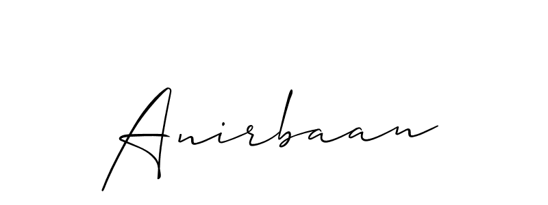 Create a beautiful signature design for name Anirbaan. With this signature (Allison_Script) fonts, you can make a handwritten signature for free. Anirbaan signature style 2 images and pictures png