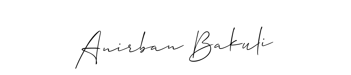 Also we have Anirban Bakuli name is the best signature style. Create professional handwritten signature collection using Allison_Script autograph style. Anirban Bakuli signature style 2 images and pictures png