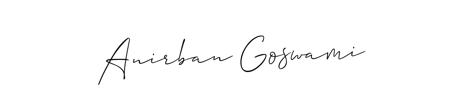 You should practise on your own different ways (Allison_Script) to write your name (Anirban Goswami) in signature. don't let someone else do it for you. Anirban Goswami signature style 2 images and pictures png