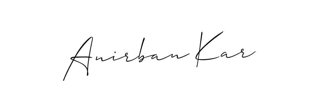 Design your own signature with our free online signature maker. With this signature software, you can create a handwritten (Allison_Script) signature for name Anirban Kar. Anirban Kar signature style 2 images and pictures png