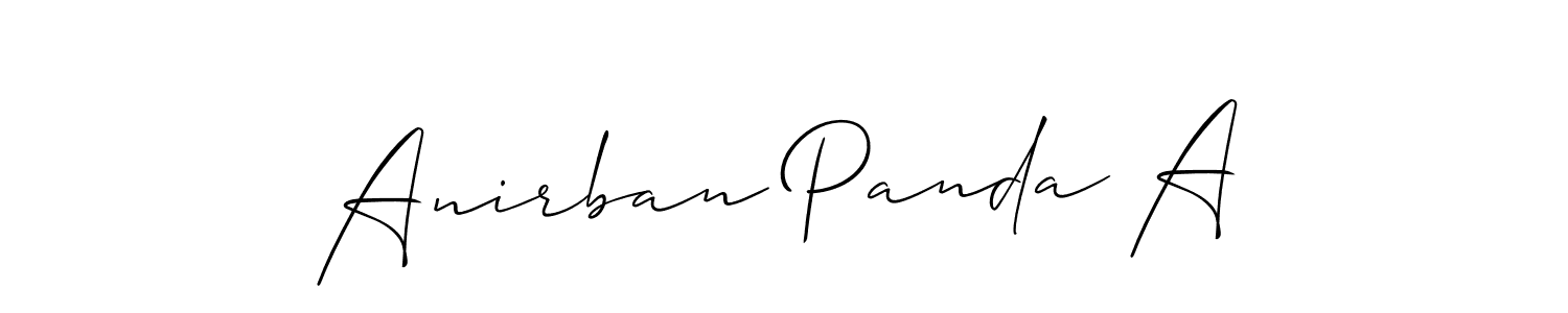 The best way (Allison_Script) to make a short signature is to pick only two or three words in your name. The name Anirban Panda A include a total of six letters. For converting this name. Anirban Panda A signature style 2 images and pictures png