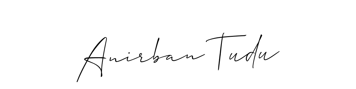 How to make Anirban Tudu signature? Allison_Script is a professional autograph style. Create handwritten signature for Anirban Tudu name. Anirban Tudu signature style 2 images and pictures png