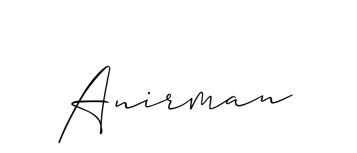 How to make Anirman signature? Allison_Script is a professional autograph style. Create handwritten signature for Anirman name. Anirman signature style 2 images and pictures png