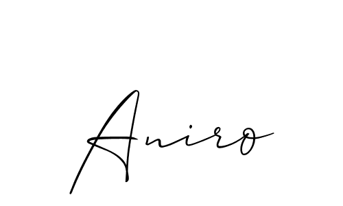 The best way (Allison_Script) to make a short signature is to pick only two or three words in your name. The name Aniro include a total of six letters. For converting this name. Aniro signature style 2 images and pictures png