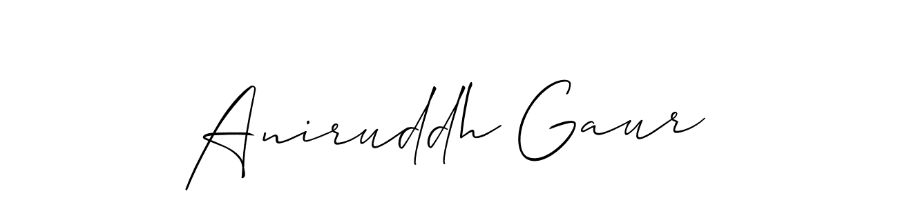 Allison_Script is a professional signature style that is perfect for those who want to add a touch of class to their signature. It is also a great choice for those who want to make their signature more unique. Get Aniruddh Gaur name to fancy signature for free. Aniruddh Gaur signature style 2 images and pictures png