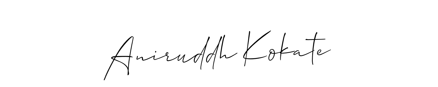 Create a beautiful signature design for name Aniruddh Kokate. With this signature (Allison_Script) fonts, you can make a handwritten signature for free. Aniruddh Kokate signature style 2 images and pictures png