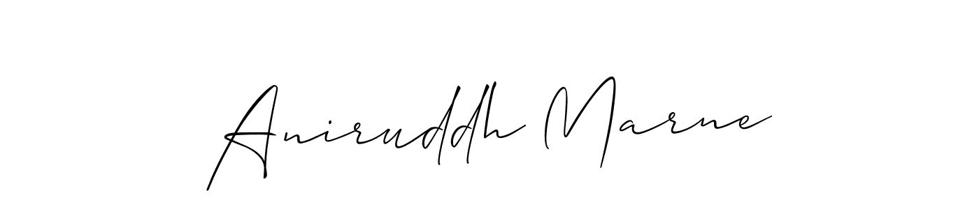 How to make Aniruddh Marne name signature. Use Allison_Script style for creating short signs online. This is the latest handwritten sign. Aniruddh Marne signature style 2 images and pictures png