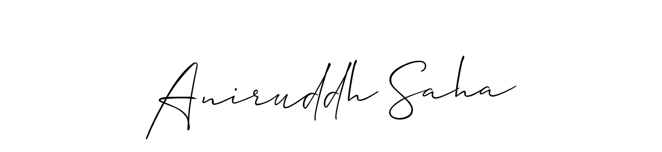 How to make Aniruddh Saha signature? Allison_Script is a professional autograph style. Create handwritten signature for Aniruddh Saha name. Aniruddh Saha signature style 2 images and pictures png