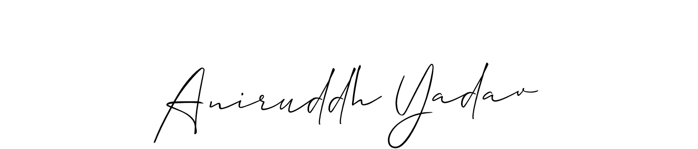 How to make Aniruddh Yadav name signature. Use Allison_Script style for creating short signs online. This is the latest handwritten sign. Aniruddh Yadav signature style 2 images and pictures png