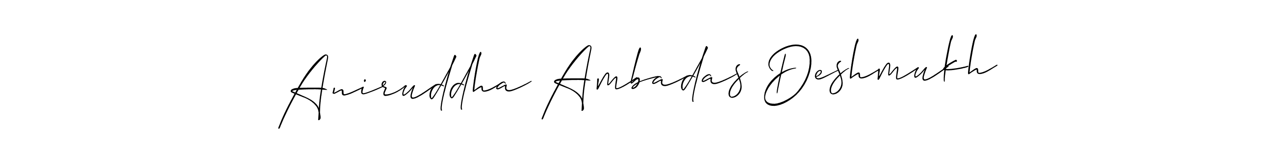Design your own signature with our free online signature maker. With this signature software, you can create a handwritten (Allison_Script) signature for name Aniruddha Ambadas Deshmukh. Aniruddha Ambadas Deshmukh signature style 2 images and pictures png