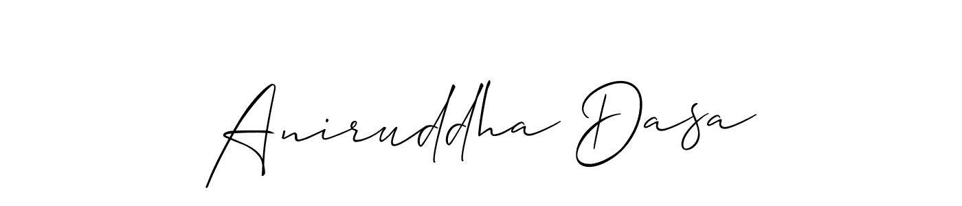 Allison_Script is a professional signature style that is perfect for those who want to add a touch of class to their signature. It is also a great choice for those who want to make their signature more unique. Get Aniruddha Dasa name to fancy signature for free. Aniruddha Dasa signature style 2 images and pictures png