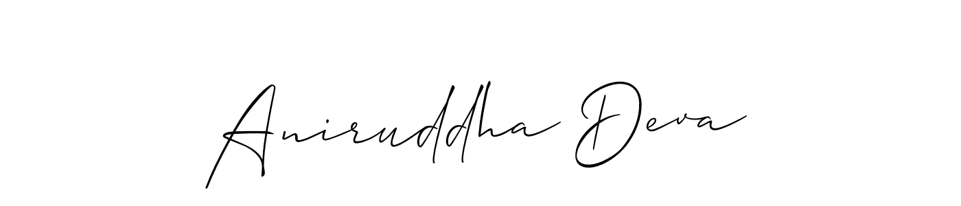 The best way (Allison_Script) to make a short signature is to pick only two or three words in your name. The name Aniruddha Deva include a total of six letters. For converting this name. Aniruddha Deva signature style 2 images and pictures png