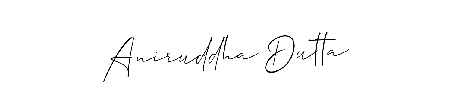 Make a beautiful signature design for name Aniruddha Dutta. With this signature (Allison_Script) style, you can create a handwritten signature for free. Aniruddha Dutta signature style 2 images and pictures png