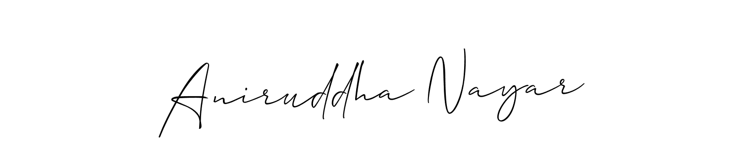 How to make Aniruddha Nayar signature? Allison_Script is a professional autograph style. Create handwritten signature for Aniruddha Nayar name. Aniruddha Nayar signature style 2 images and pictures png