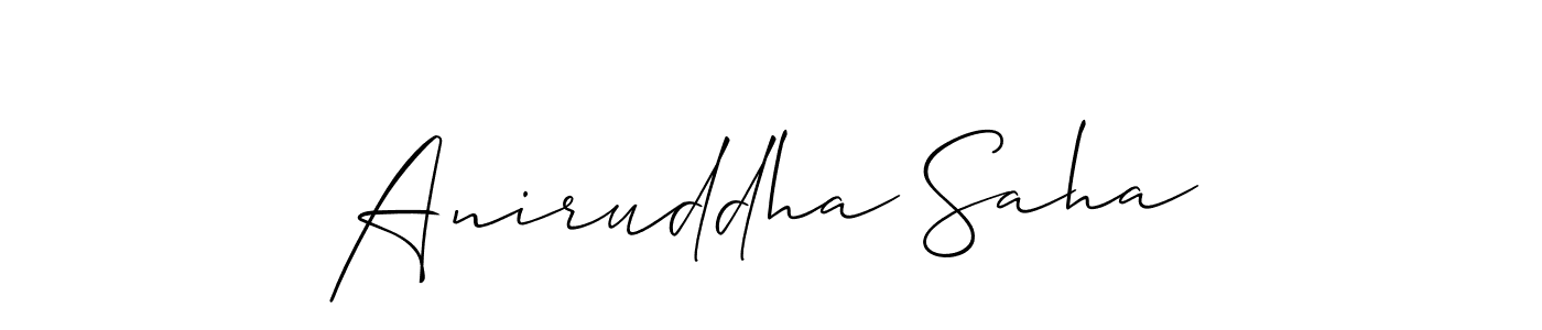 Also You can easily find your signature by using the search form. We will create Aniruddha Saha name handwritten signature images for you free of cost using Allison_Script sign style. Aniruddha Saha signature style 2 images and pictures png