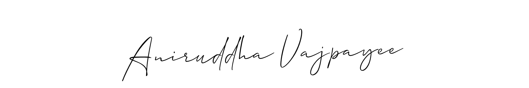 How to make Aniruddha Vajpayee name signature. Use Allison_Script style for creating short signs online. This is the latest handwritten sign. Aniruddha Vajpayee signature style 2 images and pictures png