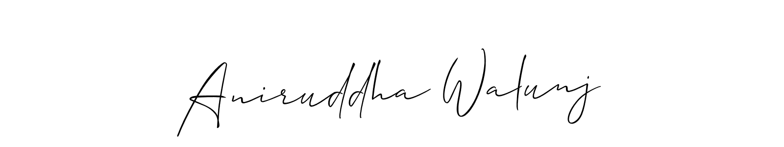 Make a beautiful signature design for name Aniruddha Walunj. With this signature (Allison_Script) style, you can create a handwritten signature for free. Aniruddha Walunj signature style 2 images and pictures png