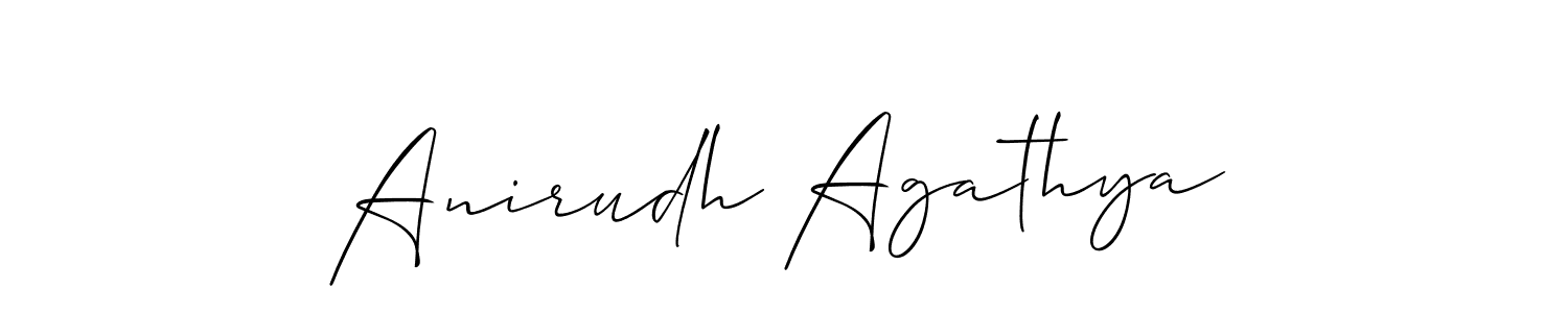 The best way (Allison_Script) to make a short signature is to pick only two or three words in your name. The name Anirudh Agathya include a total of six letters. For converting this name. Anirudh Agathya signature style 2 images and pictures png