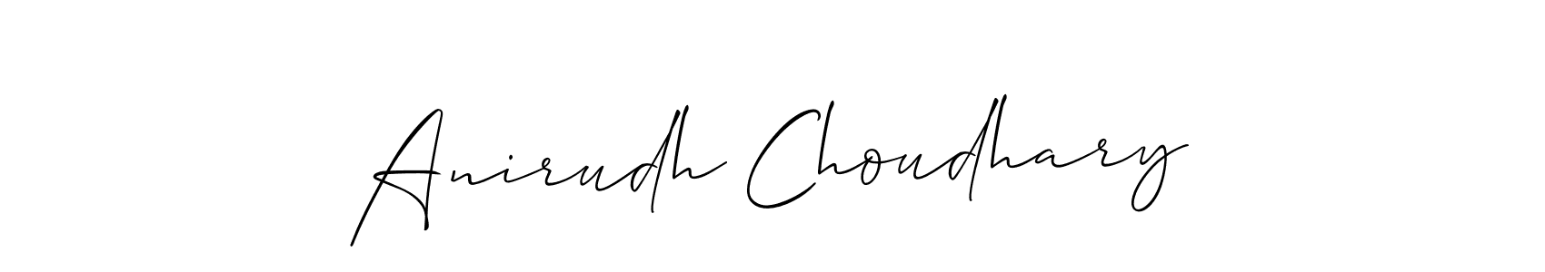 How to make Anirudh Choudhary name signature. Use Allison_Script style for creating short signs online. This is the latest handwritten sign. Anirudh Choudhary signature style 2 images and pictures png