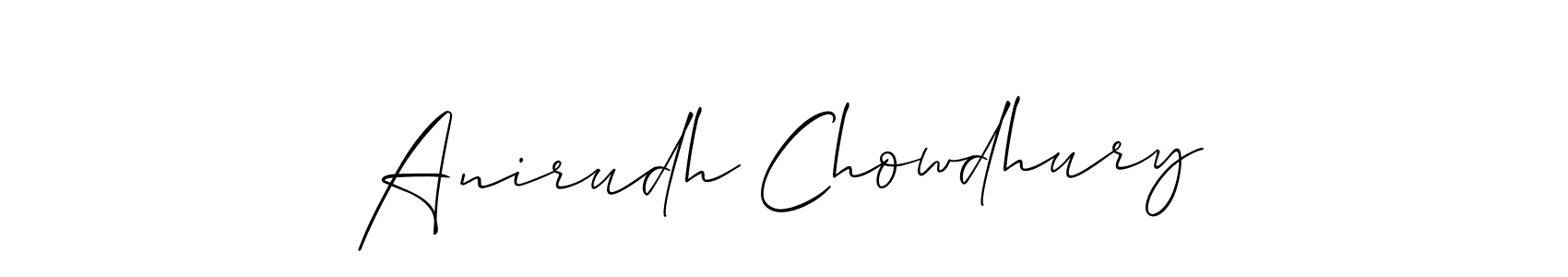 Make a beautiful signature design for name Anirudh Chowdhury. With this signature (Allison_Script) style, you can create a handwritten signature for free. Anirudh Chowdhury signature style 2 images and pictures png