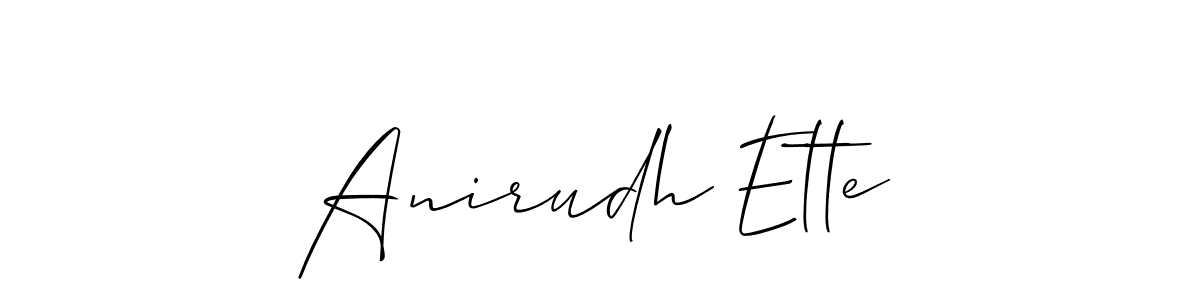 How to make Anirudh Ette name signature. Use Allison_Script style for creating short signs online. This is the latest handwritten sign. Anirudh Ette signature style 2 images and pictures png