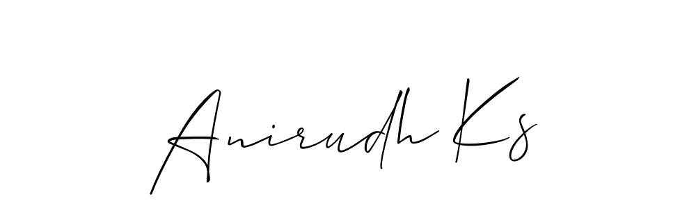 Use a signature maker to create a handwritten signature online. With this signature software, you can design (Allison_Script) your own signature for name Anirudh Ks. Anirudh Ks signature style 2 images and pictures png