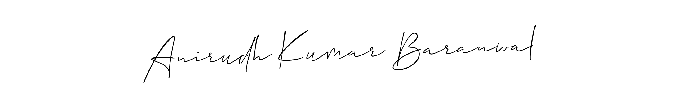 Allison_Script is a professional signature style that is perfect for those who want to add a touch of class to their signature. It is also a great choice for those who want to make their signature more unique. Get Anirudh Kumar Baranwal name to fancy signature for free. Anirudh Kumar Baranwal signature style 2 images and pictures png