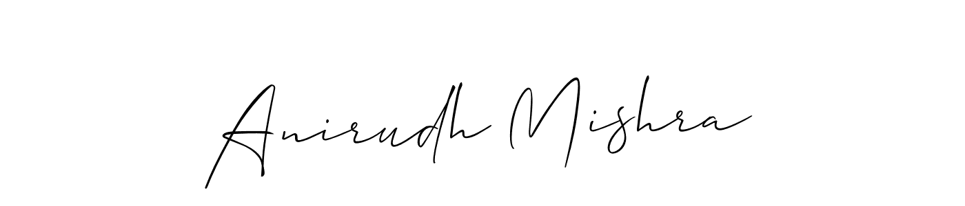 How to make Anirudh Mishra name signature. Use Allison_Script style for creating short signs online. This is the latest handwritten sign. Anirudh Mishra signature style 2 images and pictures png