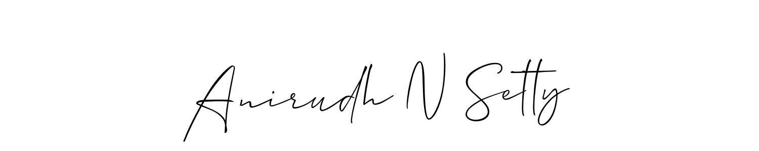 Anirudh N Setty stylish signature style. Best Handwritten Sign (Allison_Script) for my name. Handwritten Signature Collection Ideas for my name Anirudh N Setty. Anirudh N Setty signature style 2 images and pictures png
