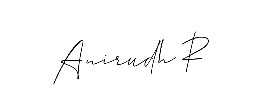 This is the best signature style for the Anirudh R name. Also you like these signature font (Allison_Script). Mix name signature. Anirudh R signature style 2 images and pictures png