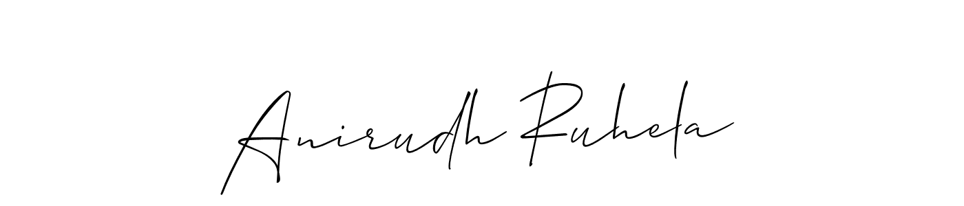 Also we have Anirudh Ruhela name is the best signature style. Create professional handwritten signature collection using Allison_Script autograph style. Anirudh Ruhela signature style 2 images and pictures png