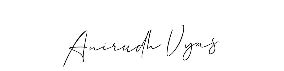 You should practise on your own different ways (Allison_Script) to write your name (Anirudh Vyas) in signature. don't let someone else do it for you. Anirudh Vyas signature style 2 images and pictures png