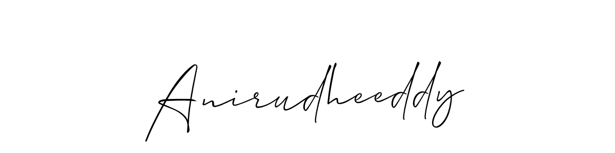 Also we have Anirudheeddy name is the best signature style. Create professional handwritten signature collection using Allison_Script autograph style. Anirudheeddy signature style 2 images and pictures png