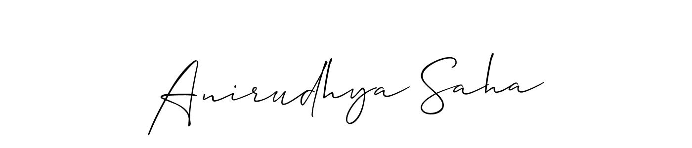 How to make Anirudhya Saha signature? Allison_Script is a professional autograph style. Create handwritten signature for Anirudhya Saha name. Anirudhya Saha signature style 2 images and pictures png