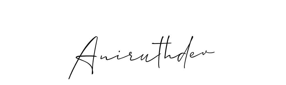 Create a beautiful signature design for name Aniruthdev. With this signature (Allison_Script) fonts, you can make a handwritten signature for free. Aniruthdev signature style 2 images and pictures png