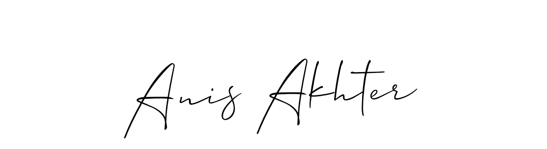 Make a short Anis Akhter signature style. Manage your documents anywhere anytime using Allison_Script. Create and add eSignatures, submit forms, share and send files easily. Anis Akhter signature style 2 images and pictures png