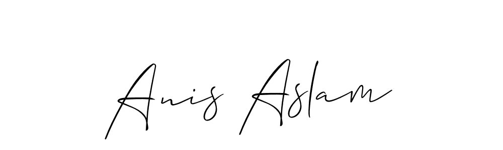 Use a signature maker to create a handwritten signature online. With this signature software, you can design (Allison_Script) your own signature for name Anis Aslam. Anis Aslam signature style 2 images and pictures png