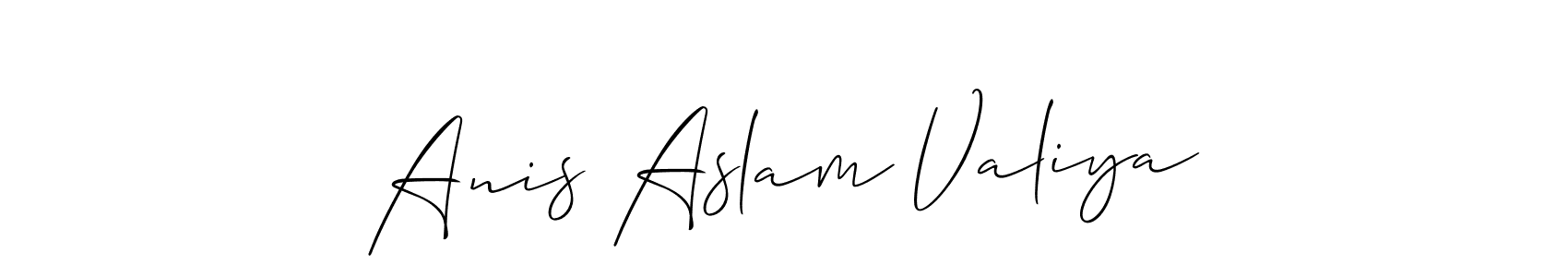 Similarly Allison_Script is the best handwritten signature design. Signature creator online .You can use it as an online autograph creator for name Anis Aslam Valiya. Anis Aslam Valiya signature style 2 images and pictures png