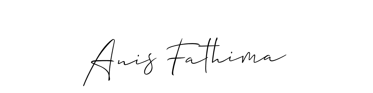 You should practise on your own different ways (Allison_Script) to write your name (Anis Fathima) in signature. don't let someone else do it for you. Anis Fathima signature style 2 images and pictures png