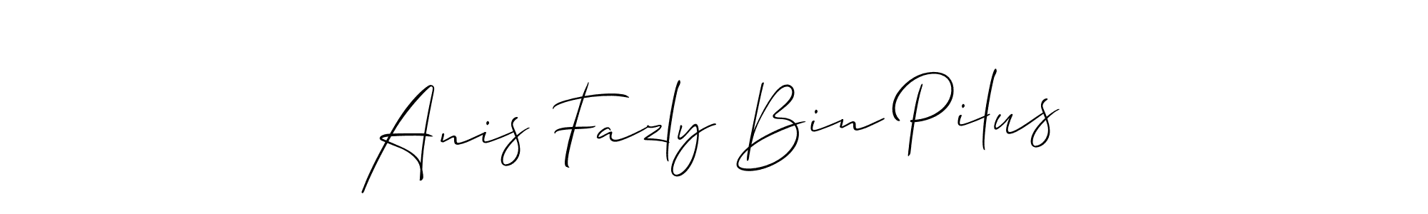 It looks lik you need a new signature style for name Anis Fazly Bin Pilus. Design unique handwritten (Allison_Script) signature with our free signature maker in just a few clicks. Anis Fazly Bin Pilus signature style 2 images and pictures png