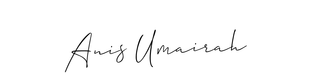 The best way (Allison_Script) to make a short signature is to pick only two or three words in your name. The name Anis Umairah include a total of six letters. For converting this name. Anis Umairah signature style 2 images and pictures png