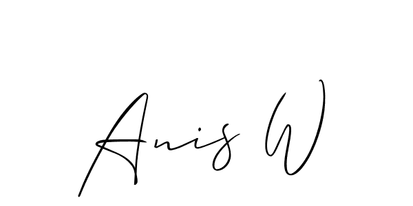 Create a beautiful signature design for name Anis W. With this signature (Allison_Script) fonts, you can make a handwritten signature for free. Anis W signature style 2 images and pictures png