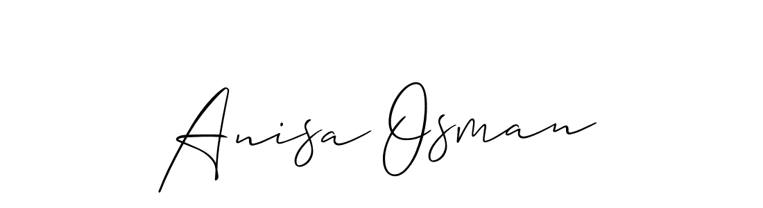 Make a short Anisa Osman signature style. Manage your documents anywhere anytime using Allison_Script. Create and add eSignatures, submit forms, share and send files easily. Anisa Osman signature style 2 images and pictures png