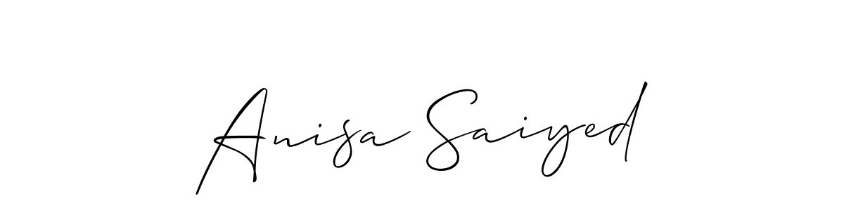 Also You can easily find your signature by using the search form. We will create Anisa Saiyed name handwritten signature images for you free of cost using Allison_Script sign style. Anisa Saiyed signature style 2 images and pictures png